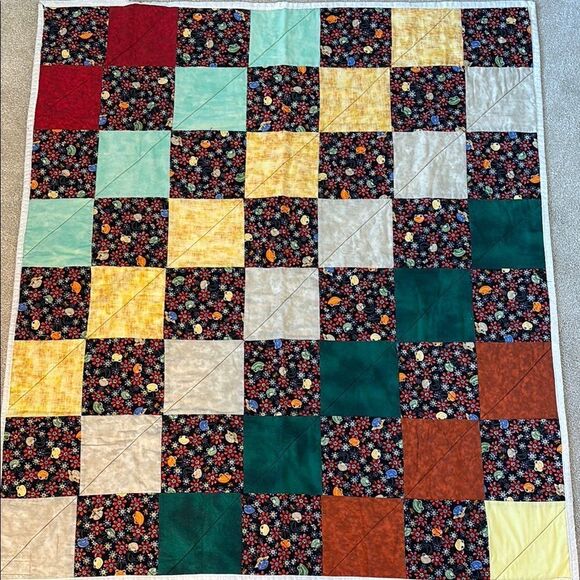 Project Linus Handmade Child’s Quilt Tiny Frogs Print 48”x42” - Picture 1 of 9